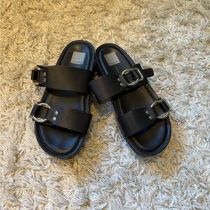 Dolce Vita Black Platform Sandals with buckles